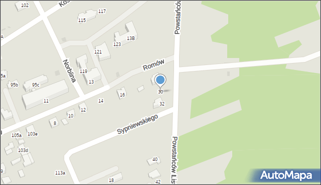 Puławy, Powstańców Listopadowych, 30, mapa Puław