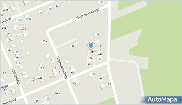 Puławy, Powstańców Listopadowych, 46B, mapa Puław