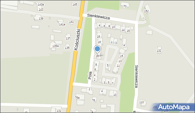 Pułtusk, Pola Wincentego, 10, mapa Pułtusk
