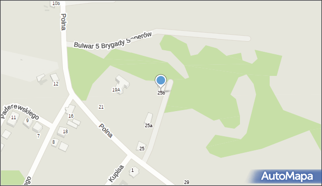Pułtusk, Polna, 25b, mapa Pułtusk