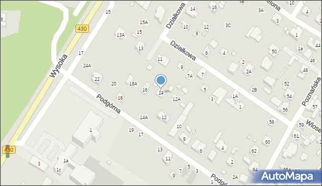 Puszczykowo, Podgórna, 14, mapa Puszczykowo