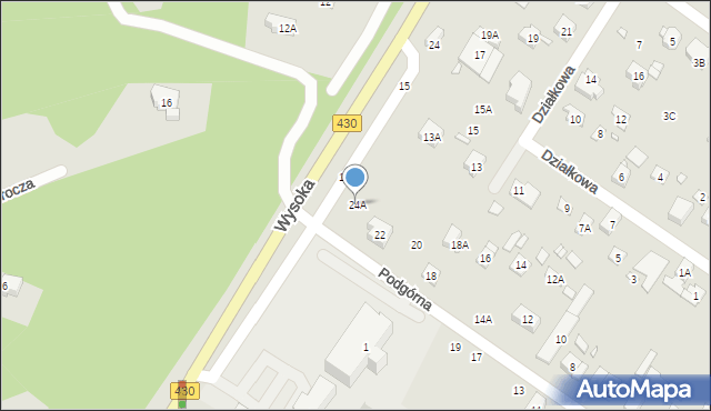 Puszczykowo, Podgórna, 24A, mapa Puszczykowo