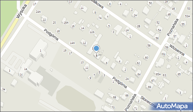 Puszczykowo, Podgórna, 8, mapa Puszczykowo