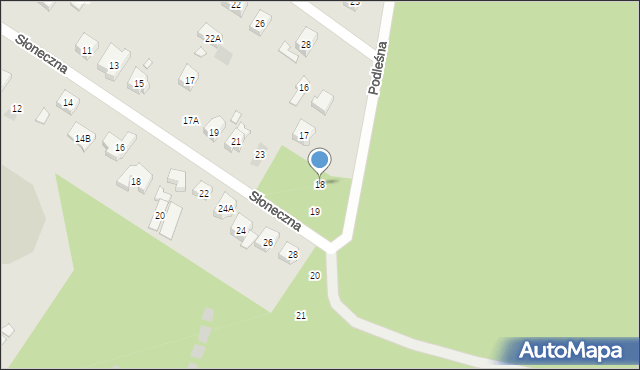 Puszczykowo, Podleśna, 18, mapa Puszczykowo