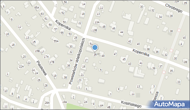 Puszczykowo, Powstańców Wielkopolskich, 15, mapa Puszczykowo