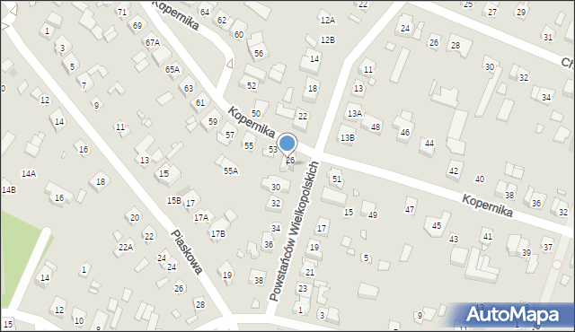 Puszczykowo, Powstańców Wielkopolskich, 28, mapa Puszczykowo