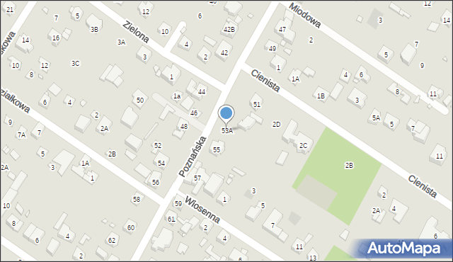 Puszczykowo, Poznańska, 53A, mapa Puszczykowo