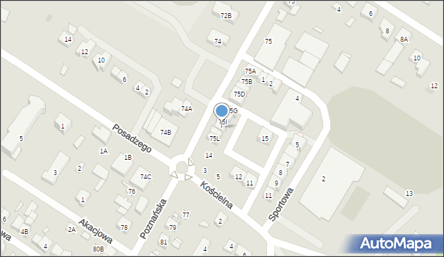 Puszczykowo, Poznańska, 75J, mapa Puszczykowo