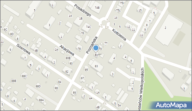 Puszczykowo, Poznańska, 81, mapa Puszczykowo