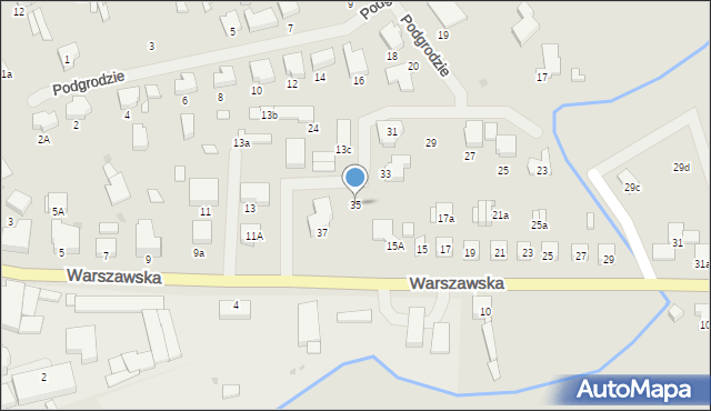 Pyrzyce, Podgrodzie, 35, mapa Pyrzyce