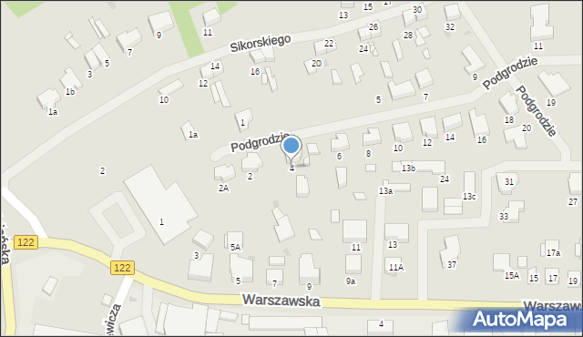 Pyrzyce, Podgrodzie, 4, mapa Pyrzyce