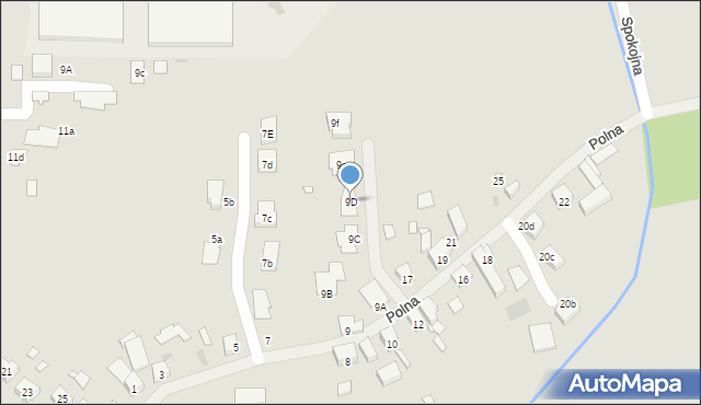 Pyrzyce, Polna, 9D, mapa Pyrzyce