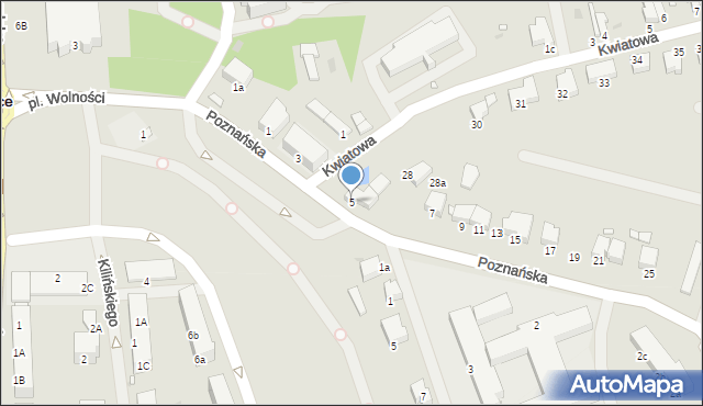 Pyrzyce, Poznańska, 5, mapa Pyrzyce