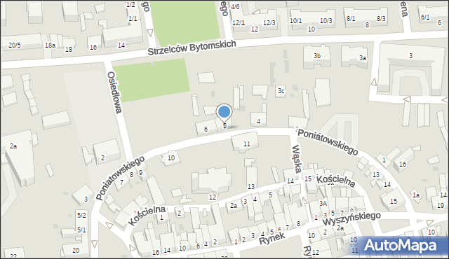 Pyskowice, Poniatowskiego, 5, mapa Pyskowice