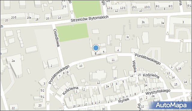 Pyskowice, Poniatowskiego, 6, mapa Pyskowice