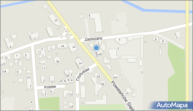 Pyskowice, Powstańców Śląskich, 11, mapa Pyskowice