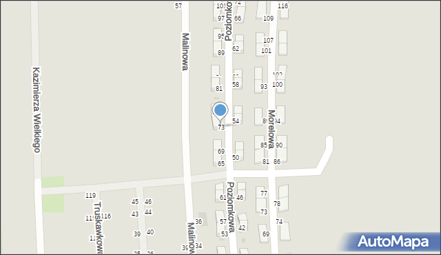 Pyskowice, Poziomkowa, 73, mapa Pyskowice