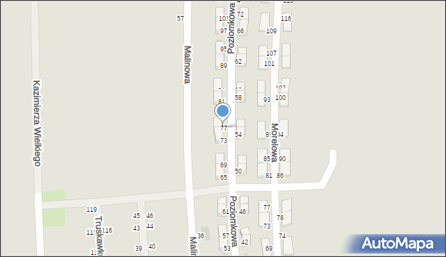 Pyskowice, Poziomkowa, 77, mapa Pyskowice