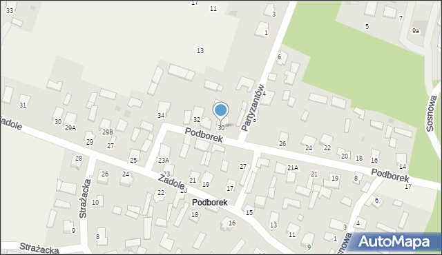 Pysznica, Podborek, 30, mapa Pysznica