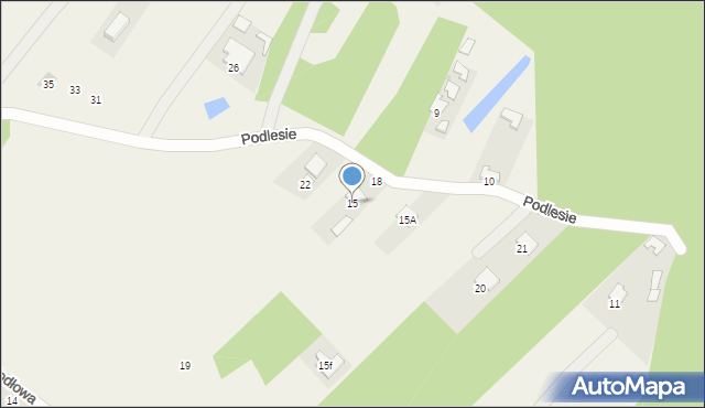 Pysznica, Podlesie, 15, mapa Pysznica