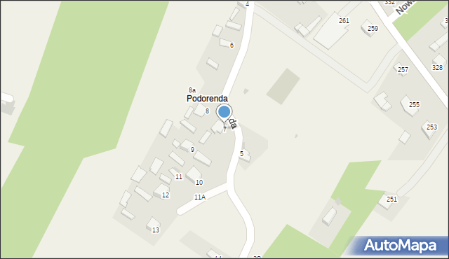 Pysznica, Podorenda, 7, mapa Pysznica