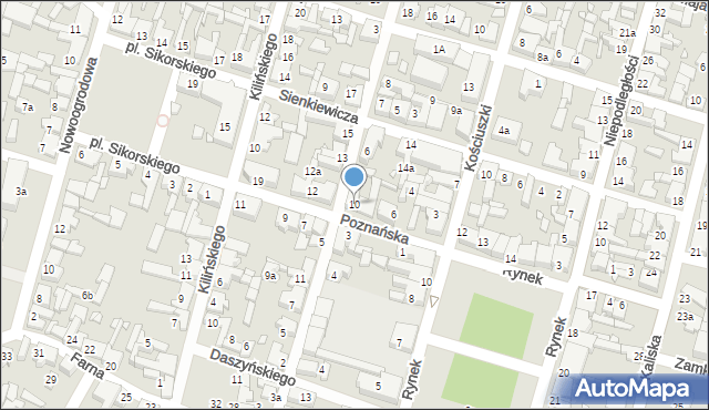 Pyzdry, Poznańska, 10, mapa Pyzdry