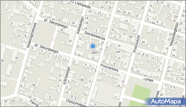 Pyzdry, Poznańska, 12a, mapa Pyzdry