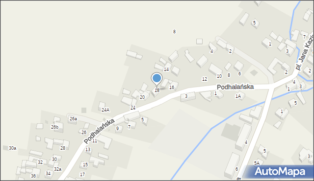 Pyzówka, Podhalańska, 18, mapa Pyzówka
