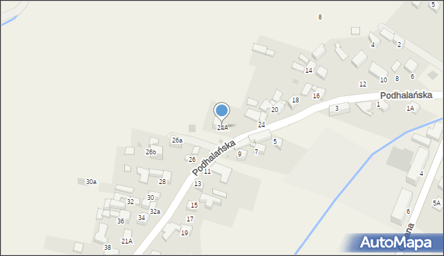 Pyzówka, Podhalańska, 24A, mapa Pyzówka