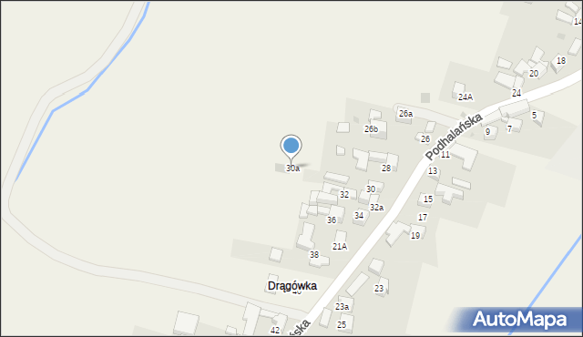 Pyzówka, Podhalańska, 30a, mapa Pyzówka