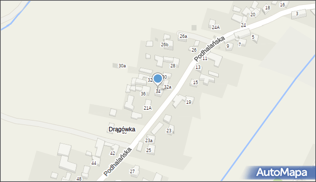 Pyzówka, Podhalańska, 34, mapa Pyzówka