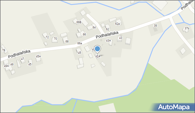 Pyzówka, Podhalańska, 41A, mapa Pyzówka