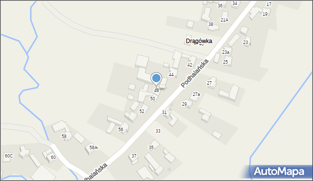 Pyzówka, Podhalańska, 48, mapa Pyzówka