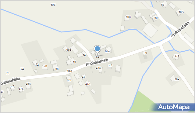 Pyzówka, Podhalańska, 62, mapa Pyzówka