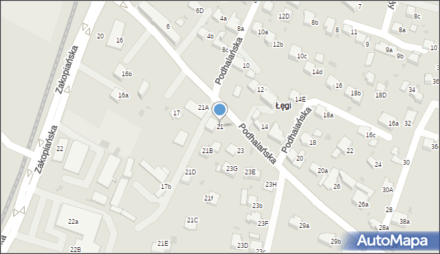 Rabka-Zdrój, Podhalańska, 21, mapa Rabka-Zdrój