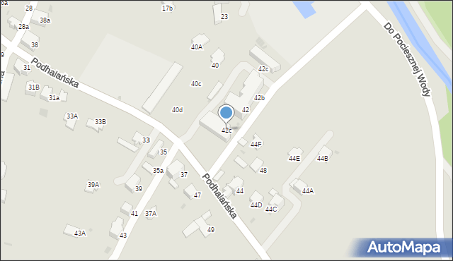 Rabka-Zdrój, Podhalańska, 42c, mapa Rabka-Zdrój