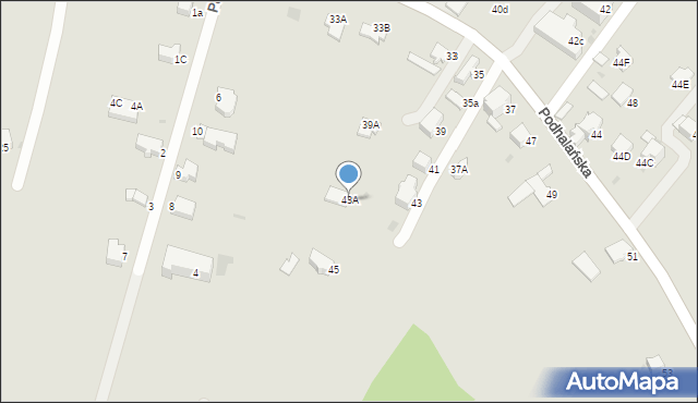 Rabka-Zdrój, Podhalańska, 43A, mapa Rabka-Zdrój