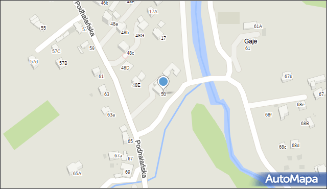 Rabka-Zdrój, Podhalańska, 50, mapa Rabka-Zdrój