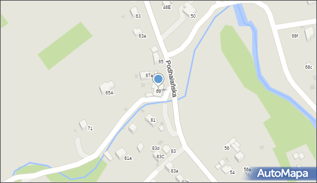 Rabka-Zdrój, Podhalańska, 69, mapa Rabka-Zdrój