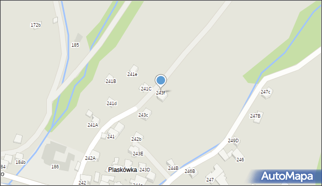 Rabka-Zdrój, Poniatowskiego, 243f, mapa Rabka-Zdrój