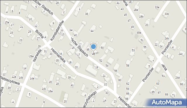 Racibórz, Powstańców Śląskich, 48, mapa Racibórz