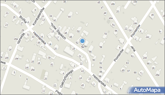 Racibórz, Powstańców Śląskich, 54, mapa Racibórz