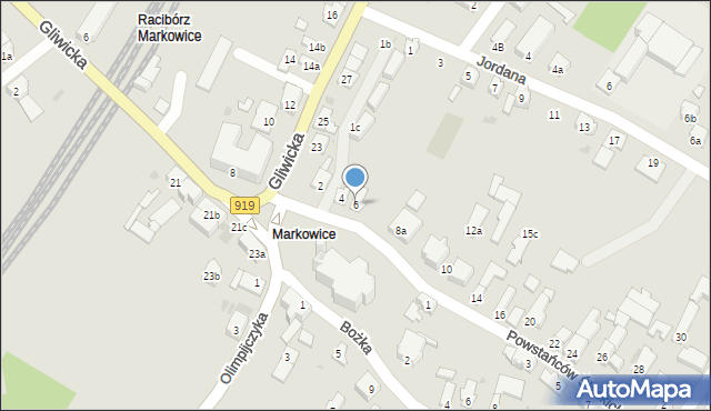 Racibórz, Powstańców Śląskich, 6, mapa Racibórz