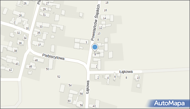 Racławiczki, Powstańców Śląskich, 4, mapa Racławiczki