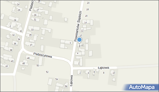 Racławiczki, Powstańców Śląskich, 6, mapa Racławiczki