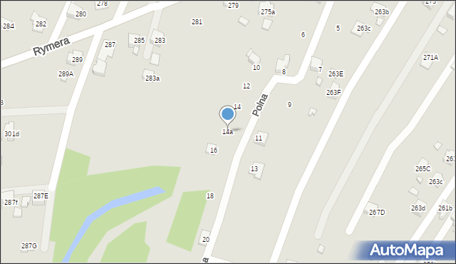 Radlin, Polna, 14a, mapa Radlin