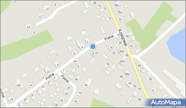 Radłów, Polna, 3, mapa Radłów