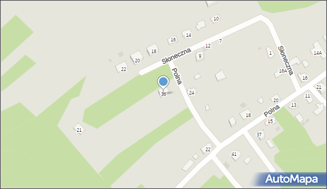 Radłów, Polna, 36, mapa Radłów