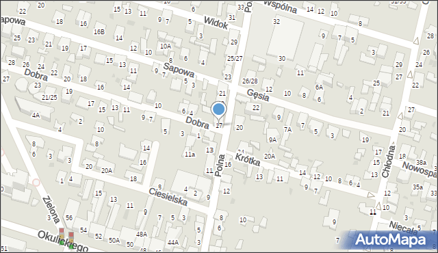 Radom, Polna, 17, mapa Radomia