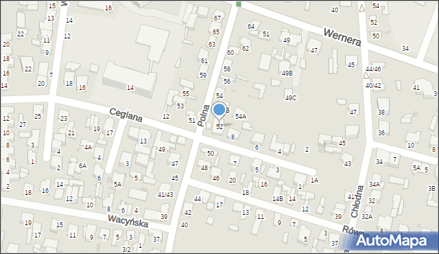 Radom, Polna, 52, mapa Radomia